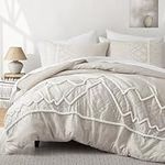 Oli Anderson Queen Comforter Set, Beige Bedding Comforter Sets, 3 PCS Queen Size Bedding Set with Chic Bohemian Style Printed Geometry Comforter for All Seasons - 1 Comforter & 2 Pillowcases