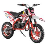 Hesitroad 49cc Gas Dirt Bike for Kids,2-Stroke Gas Power Motocross 30KM/H,Off Road Mini Motorcycle,Pocket Motorbike with Front Rear Disc Brakes,Max Load 331lbs,Shock Absorption Springs