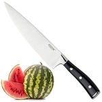 Professional Sabatier Large Chefs Knife - 7in/18cm Full Tang Blade Forged from Chrome-Molybdenum-Vanadium Stainless Steel. Chic Carbon Black Triple Rivet Handle. 25-Year Guarantee. Dishwasher Safe.