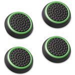 Fosmon Silicone Thumb Stick Analog Controller Grip Caps (4 pack / 2 Pair) for PS4, PS3, Wii U, Wii Nunchuck, and Xbox 360 Gamepads Retail Packaging - Black/Green