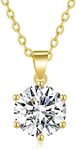 SecreTalk 2CT Moissanite Pendant Necklace 18K White Gold Plated Silver D Color Ideal Cut Diamond for Women with Certificate of Authenticity, Sterling Silver, Silver,White