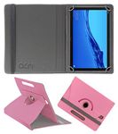 Acm Rotating Leather Flip Case Compatible with Huawei Mediapad M5 Lite WiFi 10.1 Bah2-L09 Tablet Cover Stand Light Pink