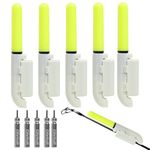 Fishing Light, 5pcs Fishing Bite Alarm Rod Tip Lights for Night Fishing Portable Alerter Tackle Sea Fishing Accessories Green Luminous