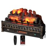 TURBRO Eternal Flame 30 inch WiFi Infrared Quartz Electric Fireplace Log Heater, Sound Crackle, Realistic Pine Logs, Adjustable Flame Colours, Remote Control, Thermostat, Timer, 1500W