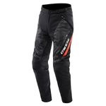 Dainese - Drake 2 Super Air Tex Pants, Mesh Motorcycle Trousers, Ventilated and Lightweight, with Removable Protectors, Men, Black/Anthracite/Red-Fluo, 56