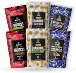 BLUE TEA - Assortment Flower Tea Gift (30 Count - Pyramid Plant Based Tea Bag - 6 Flavors) | VARIETY PACK | Flower Based - Herbal Tea - Caffeine Free - Non-Bitter - Natural - Vegan | Gift Box