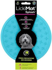 LICKIMAT Splash, Dog Slow Feeder Bowl Lick Mat, Boredom Anxiety Reducer, Sticks to Smooth Surface; Perfect for Food, Treats, Yogurt, or Peanut Butter. Fun Alternative to Slow Feed Dog Bowl, Turquoise