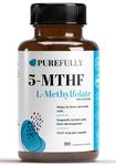 PUREFULLY 5-MTHF 1mg - Methylfolate (Active Form of Vitamin B9 Folate) Supplement - Supports Cardiovascular Health and Fetal Development - 90 Capsules