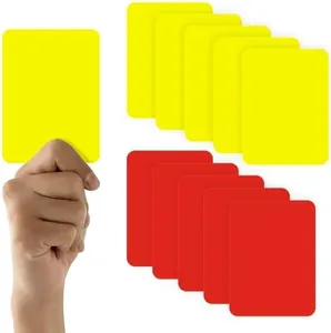 Vouchmind 10pcs Soccer Referee Card Set – Red & Yellow Warning Cards for Football Matches, Professional PVC Referee Cards for Sports Competition, Durable and Portable Soccer Referee Accessories