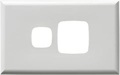 HPM Excel Switch & PowerPoint Cover Plates for Single Power Outlet, White