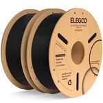 ELEGOO PLA+ Filament 1.75mm Black 2KG, PLA Plus Tougher and Stronger 3D Printer Filament, Dimensional Accuracy +/- 0.02mm, 2 Pack 1kg Cardboard Spool(2.2lbs) for Most FDM 3D Printers