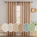 MIULEE Brown Linen Curtains 84 Inch