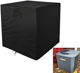 J&C Air Conditioner Cover Outdoor Black Universal Veranda Winter AC Unit Protection Cover Dustproof Full Protection for Outside Square Furniture Central Air Conditioner (34 x 34 x 38 in)