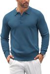 COOFANDY Men's Sweater Polo Neck Lo