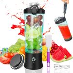 Binineew Portable Blender for Smoothies and Shakes, 20oz Personal Blender USB Rechargeable Blender Small Juicer Cup Mixer - On The Go Blender for Kitchen Baby Food Sports Travel Gym Picnic (Black)