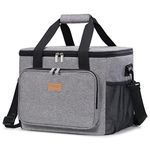 Lifewit Collapsible Cooler Bag Insulated, Large Leakproof Soft Sided Portable Cooler Bag for Outdoor Travel Beach Picnic Camping BBQ Party, Grey, 40-Can (24L)