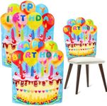 Weldomcor Birthday Chair Cover Pack of 2 Blue Birthday Chair Covers for Children Teenagers Birthday Party Supplies Home Classroom Chair Decor