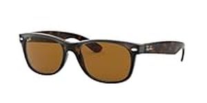 Ray-Ban Unisex New Wayfarer Classic Sunglasses, Tortoise With Brown Classic B-15 Lens, 52 mm UK