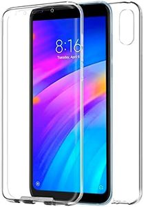 TBOC Coque pour Xiaomi Redmi 7A [5.45 Pouces] - Housse [Transparent] Complète [Silicone TPU] Full Body [360 Degrés] Intégral Protection Avant Arrière Portable Etui Anti Choc Rayures