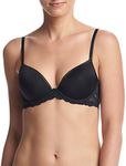 Calvin Klein Women's Seductive Comfort With Lace Demi Bra, Black, 14 D