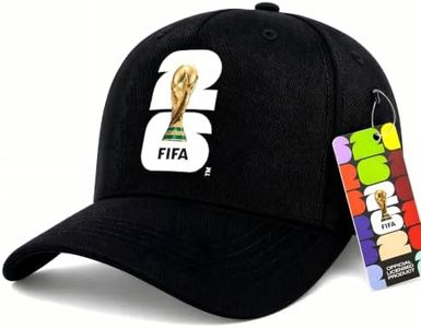 Official FIFA World Cup Hat, Adjustable Cotton Soccer Hat for Men Women, FIFA Football Sports Cap for Workout Outdoor Travel,FIFA World Cup Gift Black