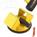 Floor Gap Fixer Tool Heavy Duty 45°Striking Surface Floor Gap Repair Tool Made of Iron & Enhanced Suction Cup with Slot Cutter and 5pcs Sticky Pads for Fixer Laminate/Vinyl Flooring Tools