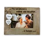 Mum Daughter Photo Frame, Personalised Wooden Picture Frame, 6x4 inches, Love Between a Mother and a Daughter is Forever