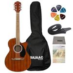 Fender FA135CE Electro-Acoustic Guitar Concert Cutaway Electronics with Gig-Bag, Polishing Cloth, Strap, Picks & E-Book - Mahogany