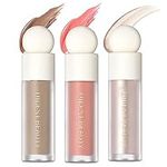 3 Pack Liquid Contour & Blush & Highlighter Stick, Face Concealer Contouring, Liquid Highlighter Bronzer Makeup Stick, Cheek Gel Cream Soft Lightweight Liquid Blush Makeup Gift Set