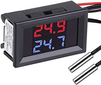 PEMENOL DC4-28V Termometro digitale a doppio display rosso e blu con sensore di temperatura NTC impermeabile a sonda metallica