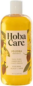 HobaCare Jojoba Oil - 100% Pure, Unrefined Jojoba Oil Cold Pressed for Scalp & Nails - Natural Jojoba Oil for Hair & Beard Care, Women & Kids (16 fl oz / 473 ml)