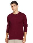 Amazon Brand - Symbol Men Acrylic Crew Neck Sweater (SWR-SY-AW21-03_Wine_M)