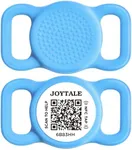 Joytale [ NO APP Required ] Silent Silicone QR Code Dog Tag, Slide On Dog Tags for 3/8-5/8 Inch Collars or Vest, NFC Pet Online Profile, Scan QR to Send Location Alert Email, Sky Blue, S