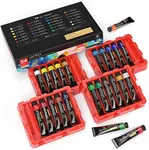 ARTEZA 24 Oil Paint Set, Oil Based Paints in 12ml/0.4 US fl oz Tubes, Richly Pigmented Oil Painting Supplies