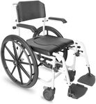 KMINA PRO - Self Propelled Commode Shower Wheelchair, Disabled Shower Chair, Commode Toilet Chair with Wheels, Over Toilet Wheelchair, Shower Chair with Wheels for Elderly Black