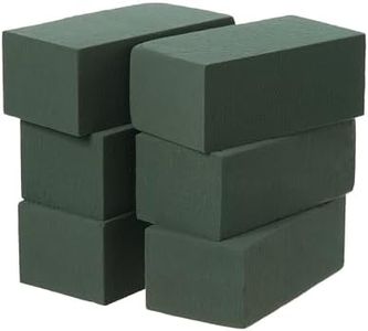 Crafare 6x3x2.5 Inch Wet Floral Foam Blocks Rectangle Small Size Foam Bricks for Fresh Artificial Flower Arrangements Wedding Centerpiece Party Home Decoration Pack of 6 Green