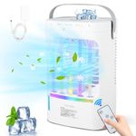 1500ml Evaporative Air Cooler Portable Air Conditioner Cooling Fan with 3 Speeds&2 Cool Mist, Color 2-8H Timer,Portable Table AC