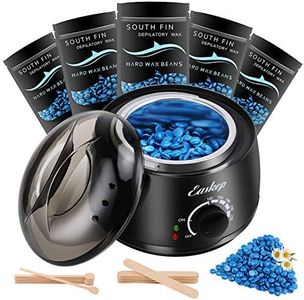 Easkep Waxing Kit Wax Warmer Wax Kit Hair Removal 6 Adjustable Temperature with 5 Packs Hard Wax Beads and 20 pcs Wooden Applicator Sticks Painless for Legs Face Underarm Bikini Brazilian