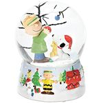 Peanuts Snoopy and Charlie Brown 100mm O Christmas Tree Musical Water Globe