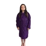 ALLEN & MATE Children 100% Cotton Hooded Bathrobe for Kids Boys Girls Soft Terry Towel Dressing Gown 2-13 Years with Head Towel (Purple Starfish, 6-7 Years)