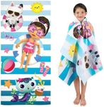 Franco DreamWorks Gabby's Dollhouse Super Soft Cotton Bath/Pool/Beach Towel, 58 in x 28 in, (Official Licensed Gabby's Dollhouse Product)