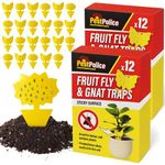 SOL 24pk Fruit Fly & Gnat Traps, Yellow Sticky Fungus Killer for Indoor & Outdoor Plants, Fruit Flies Sticker Catcher for Home Use, Easy to Use, Safe & Effective, Keeps Plants Healthy & Pest-Free