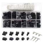 Yosawa 740 pcs 2.5mm Pitch 2 3 4 5 6 Pin JST SM Connector Male/Female Plug Housing and Dupont Male/Female Pin Header Crimp Terminal Connector Assortment Kit