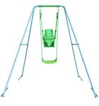 2-in-1 Toddler Swing Set, A-Frame Swing Sets for Backyard Playground with Metal Swing Stand,4 Anchors, Two Swing Seats for Kids 6 Month+