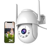 JOOAN 2K Outdoor Security Camera Wired Camera with 360° Guard and Motion Detcetion & Alert, IP66 Weatherproof, 2.4G WiFi, Color Night Vision, 2-Way Audio, SD Card/Cloud Record