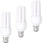 FanciBuy 11Ẉatṭ Light Bulbs Bayonet, Daylight Bulbs 6400K, 660 Lumens, BC/ B22/Bayonet Cap, CFL Low Energy Saving Bulbs, 3 Pack