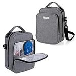 CURMIO Insulin Cooler Travel Case, Diabetic Medication Organizer Bag with Shoulder Strap for Insulin Pens and Diabetic Supplies, Gray