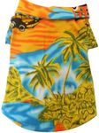 Tangpan Hawaiian Beach Coconut Tree Print Dog Shirt Summer Camp Shirt Clothes (Yellow M)