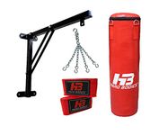 HB Hard Bodies Boxing Punching Bag Combo with Wall Mount Stand (Red, 3)