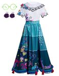 Angelaicos Womens Blue Dress Halloween Cosplay Party Costume Outfit, Multicolor, X-Small